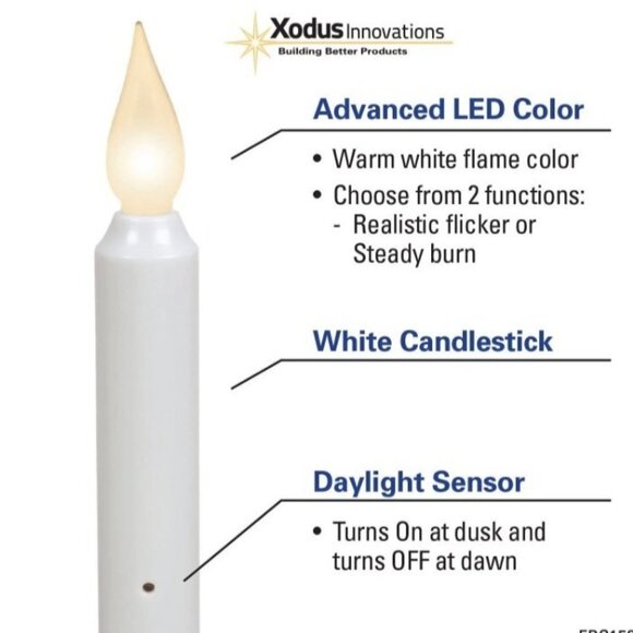 Flameless Candle Dusk to Dawn TImer Sensor Battery Pewter Color Base By Xodus - Picture 9 of 12